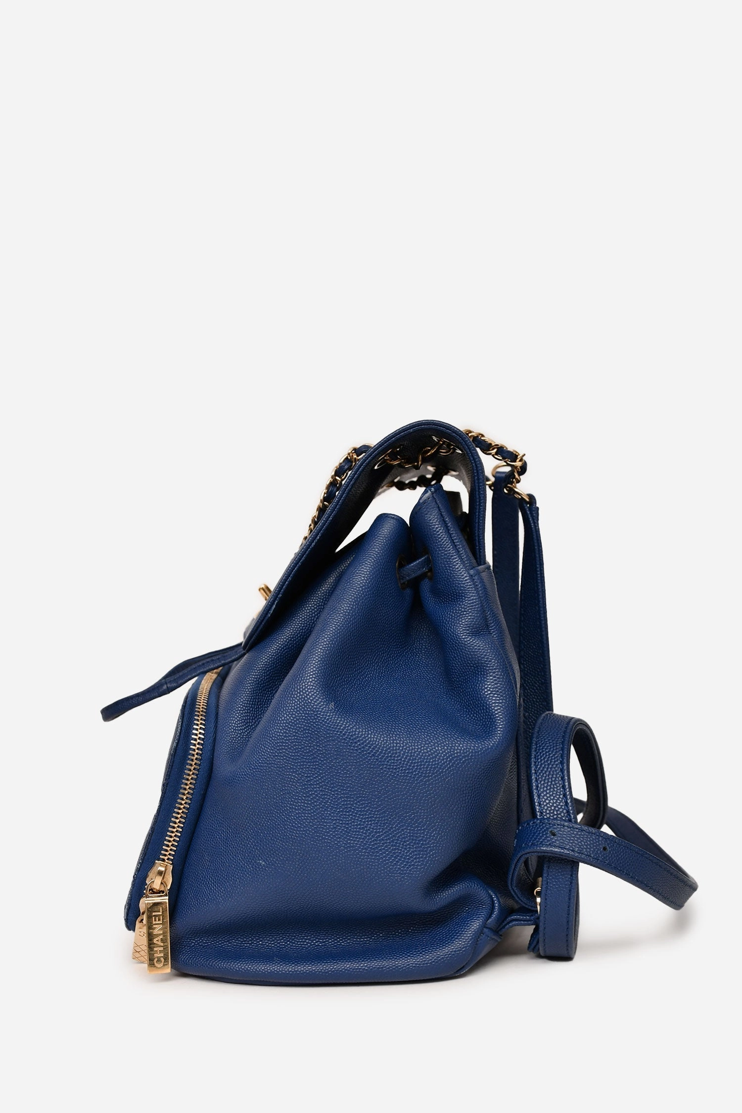 Pre-Loved Chanel 2013-14 Navy Denim Deauville Tote (As Is)