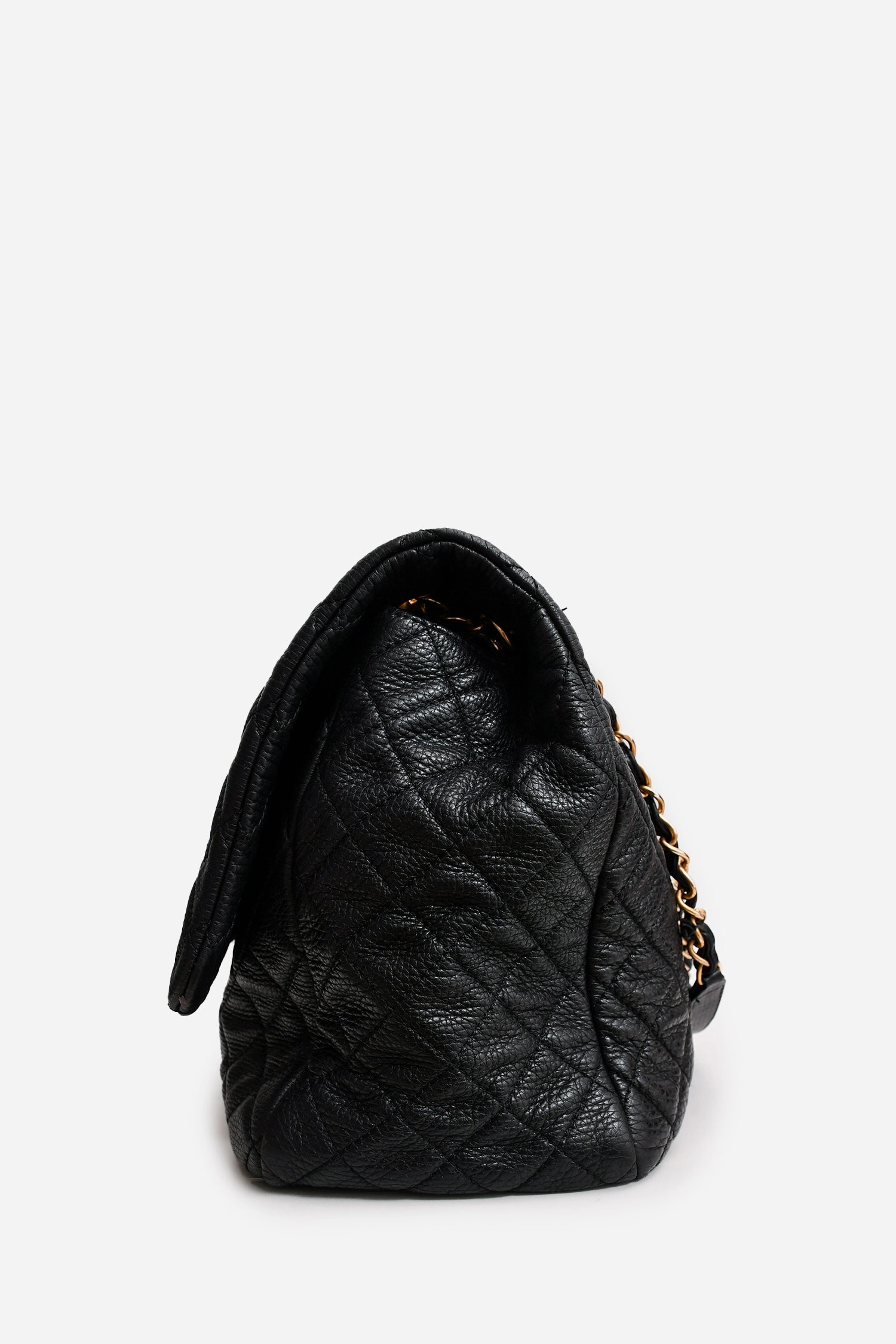 Pre-Loved Chanel 2017/18 Black Lambskin Leather Airline XXL Single Flap Bag