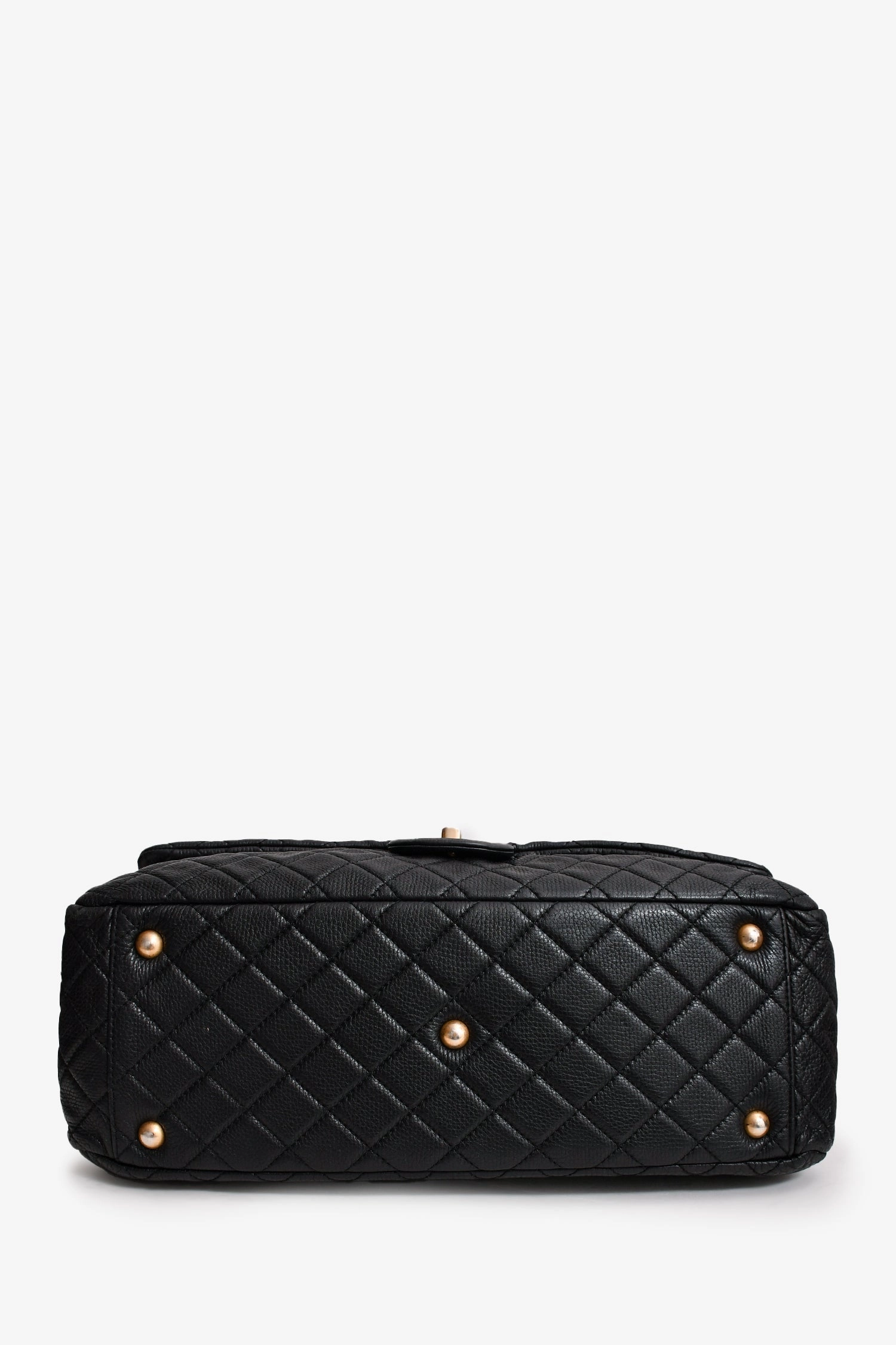 Pre-Loved Chanel 2017/18 Black Lambskin Leather Airline XXL Single Flap Bag