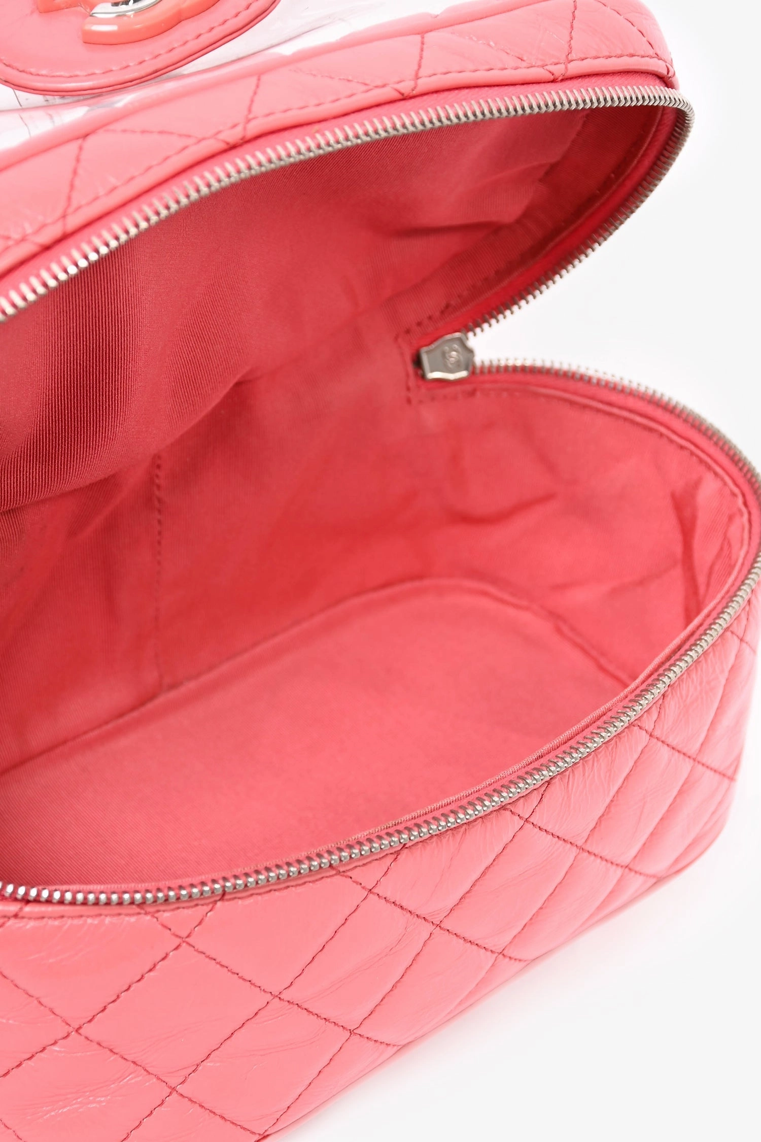 Pre-Loved Chanel 2018 Pink Calfskin Leather/PVC 'Aquarium' Backpack