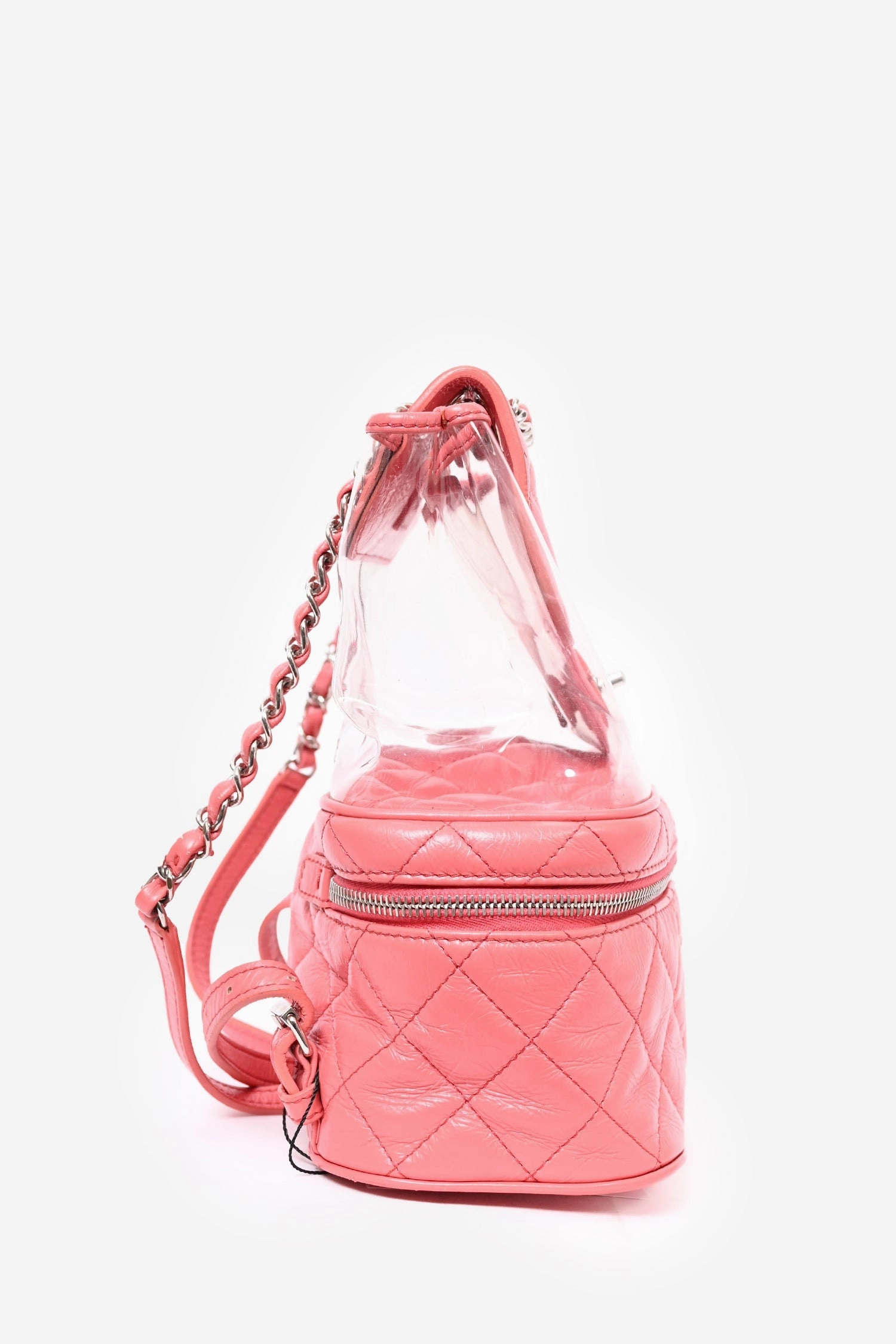 Pre-Loved Chanel 2018 Pink Calfskin Leather/PVC 'Aquarium' Backpack