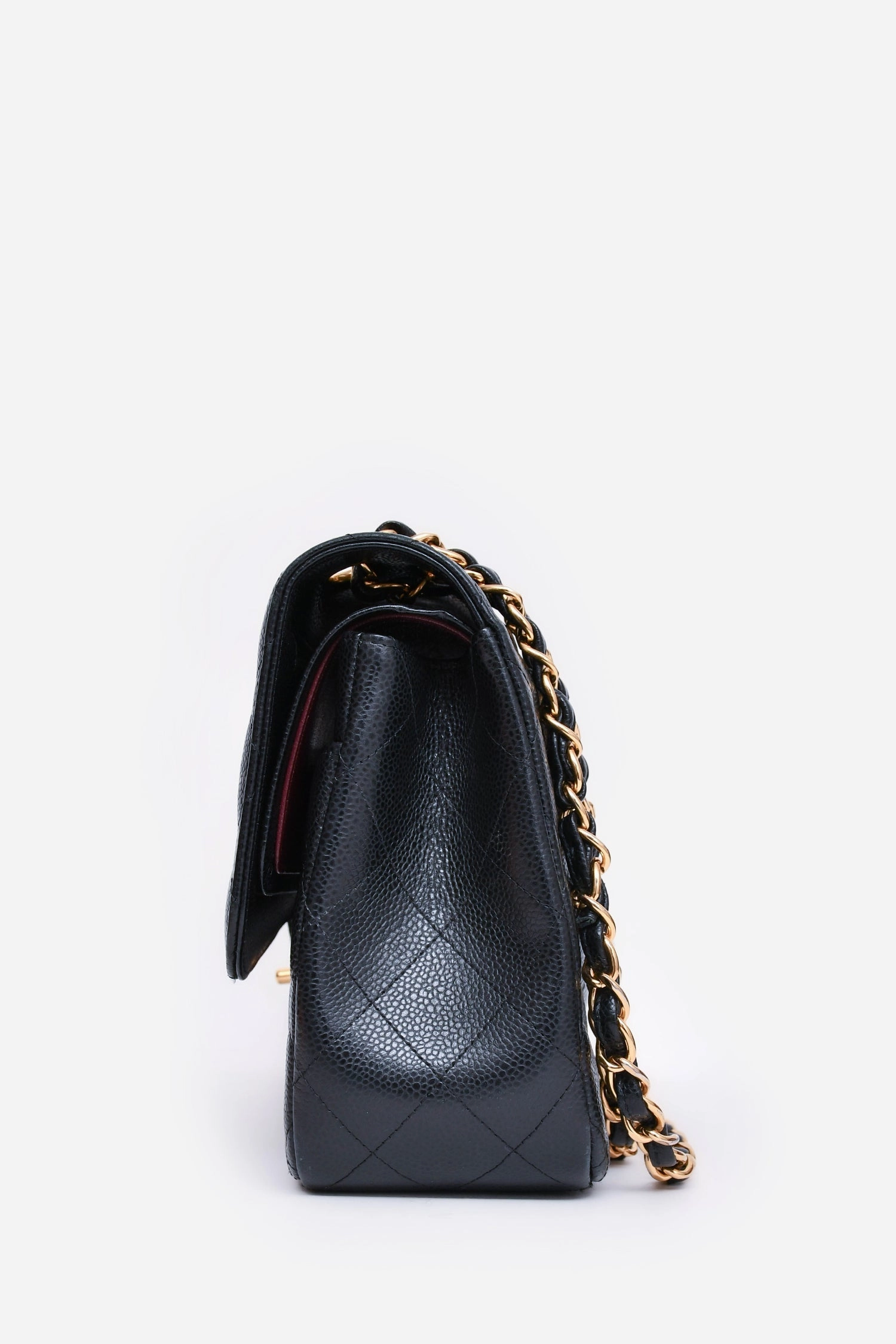 Pre-Loved Chanel 2019 Black Caviar Leather Jumbo Double Flap Should Bag