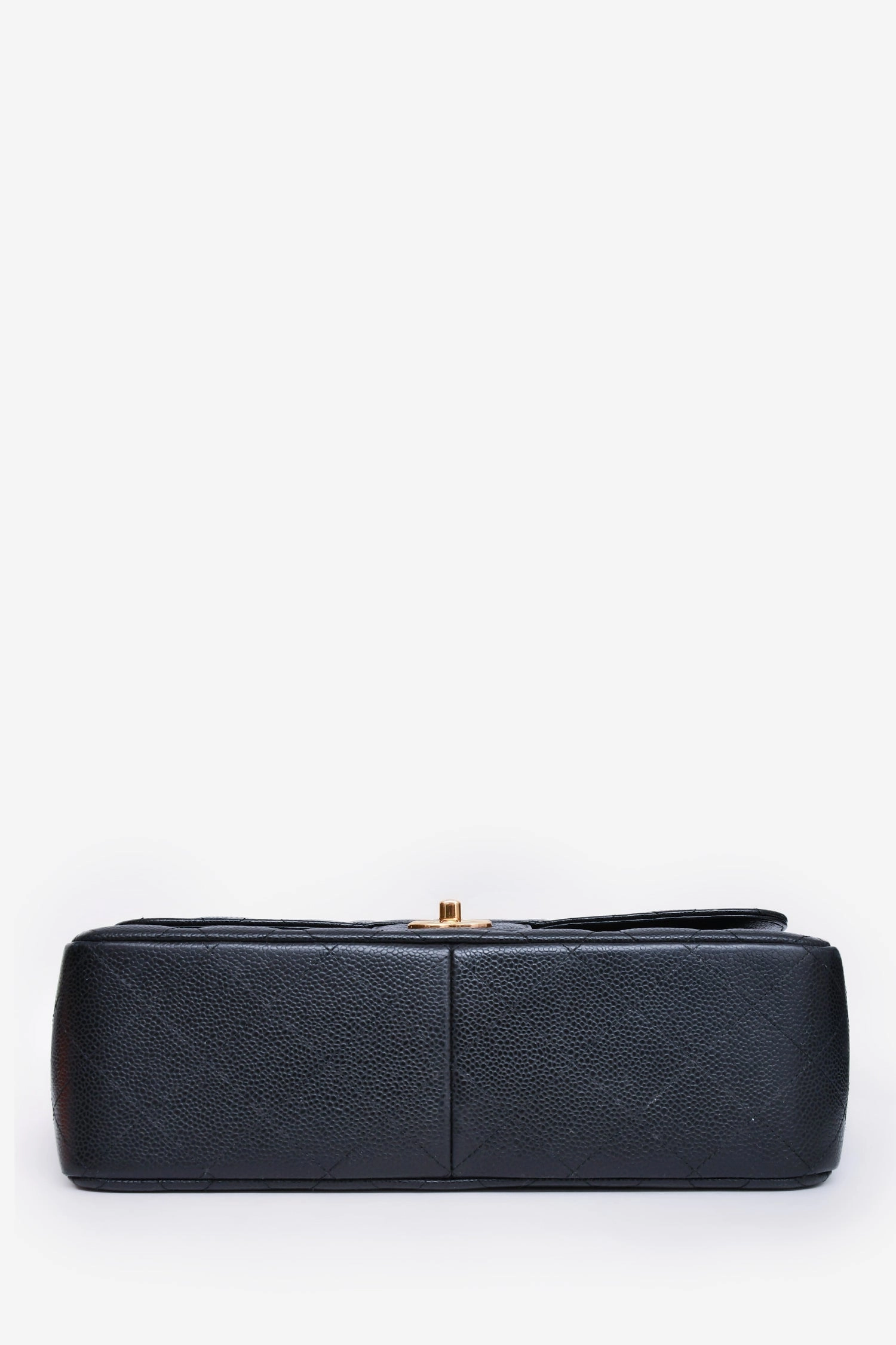 Pre-Loved Chanel 2019 Black Caviar Leather Jumbo Double Flap Should Bag
