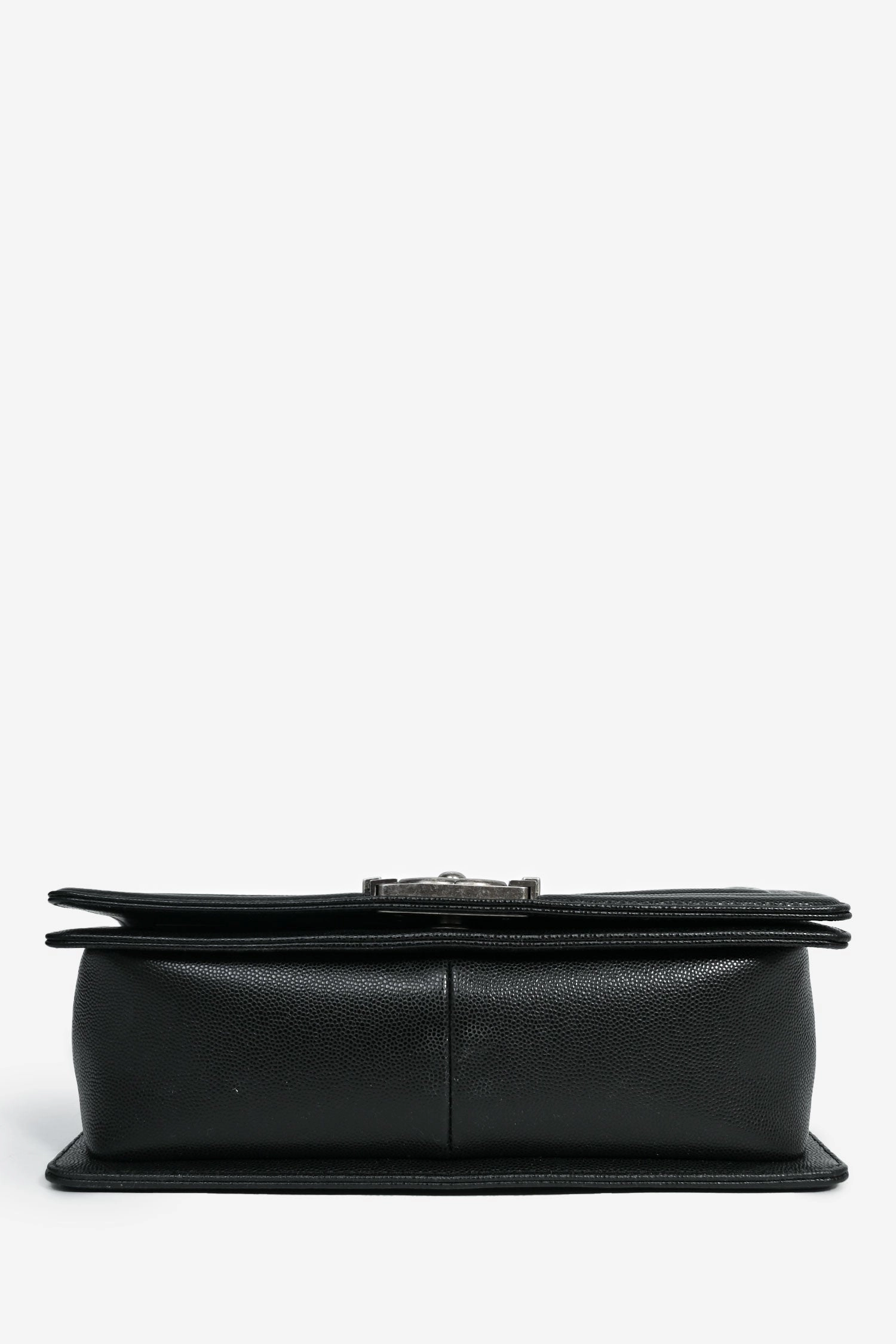 Pre-Loved Chanel 2022 Black Caviar Leather Boy Crossbody Bag