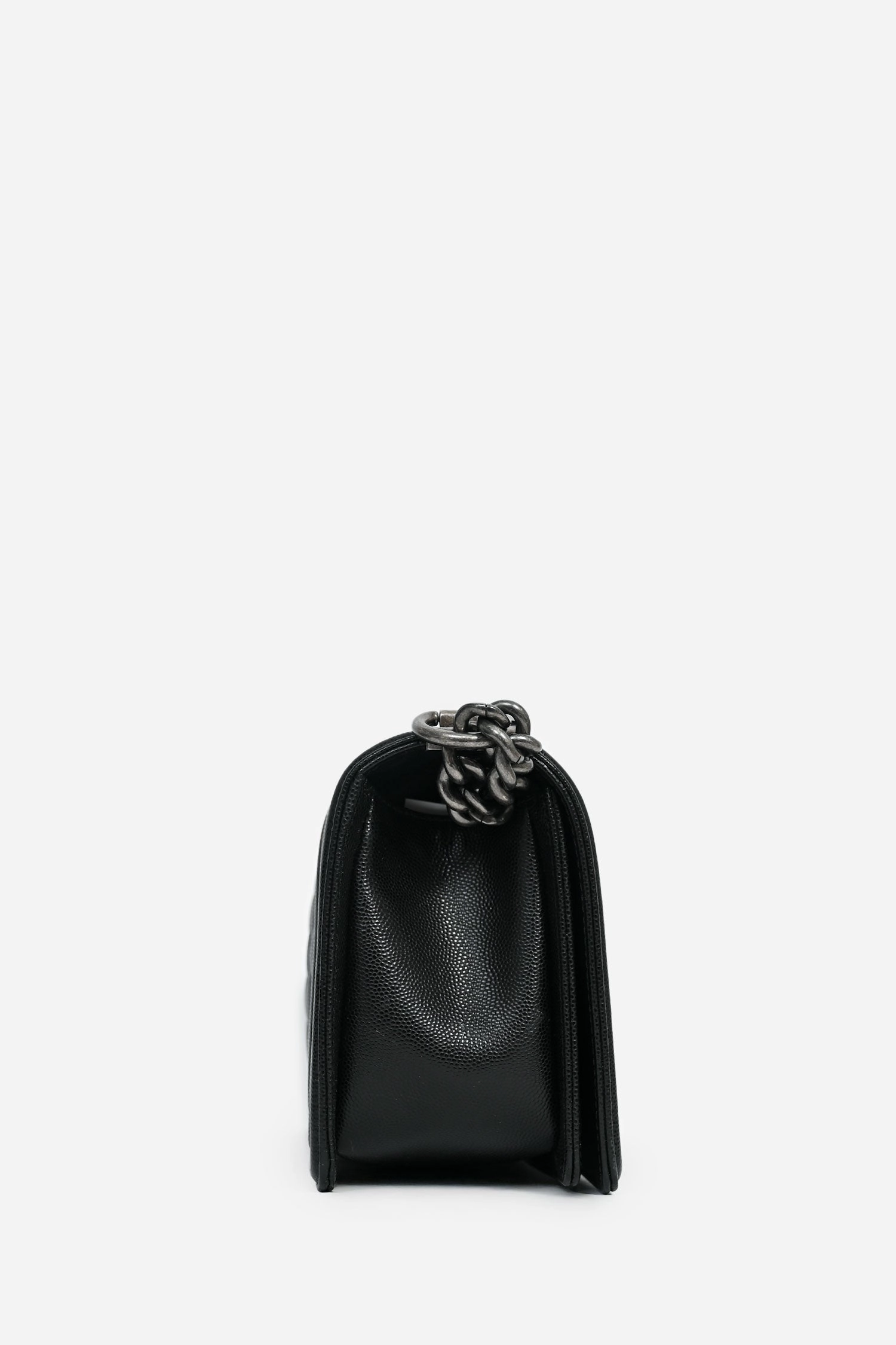 Pre-Loved Chanel 2022 Black Caviar Leather Boy Crossbody Bag