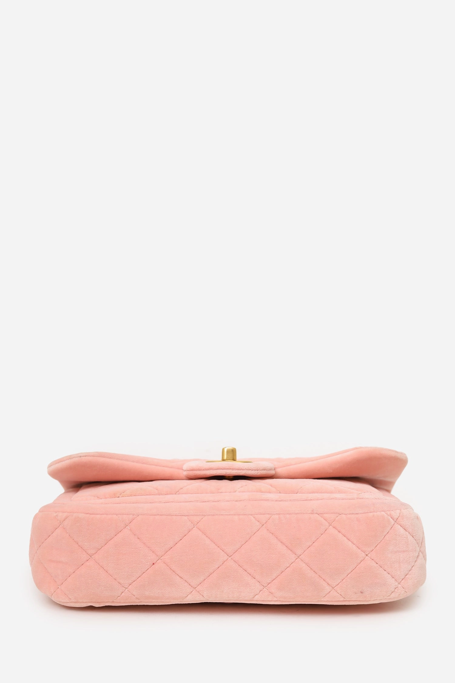 Pre-Loved Chanel 2022 Pink Velvet Quilted Mini Double Frame Flap Bag