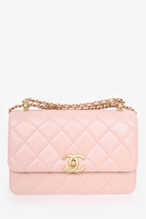 Pre-Loved Chanel 24C Beige Quilted Leather Perfect Fit Flap Bag