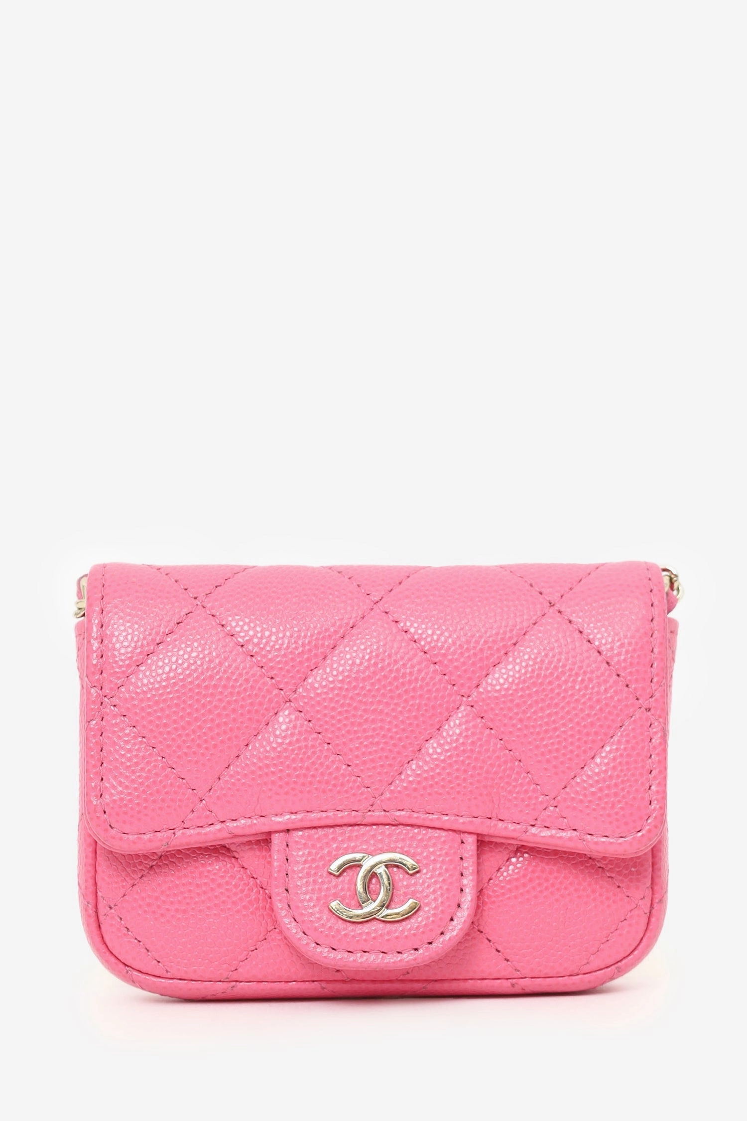 Pre-Loved Chanel Chanel 2019/20 Pink Caviar Leather Quilted Classic Flap Belt Bag