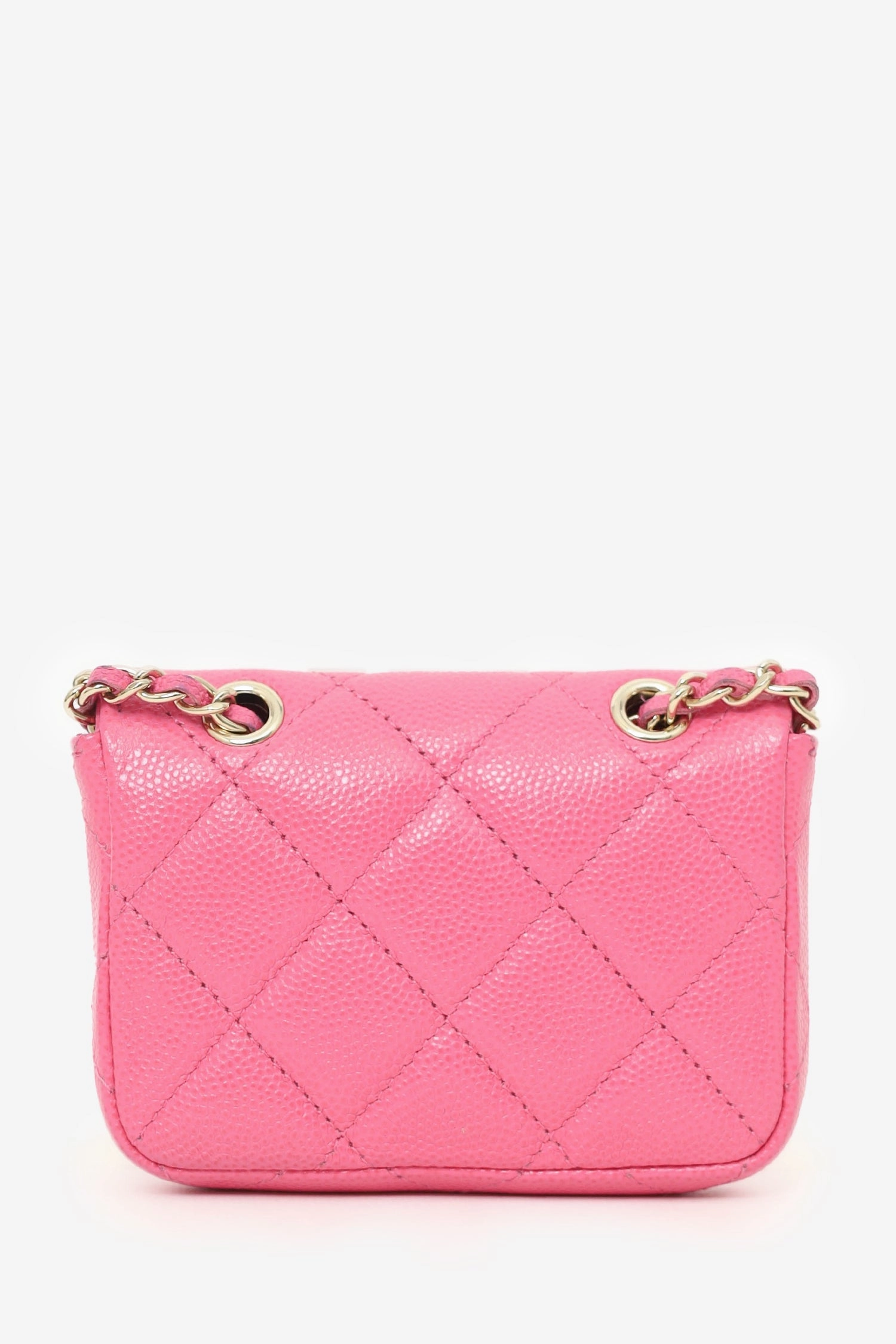 Pre-Loved Chanel Chanel 2019/20 Pink Caviar Leather Quilted Classic Flap Belt Bag