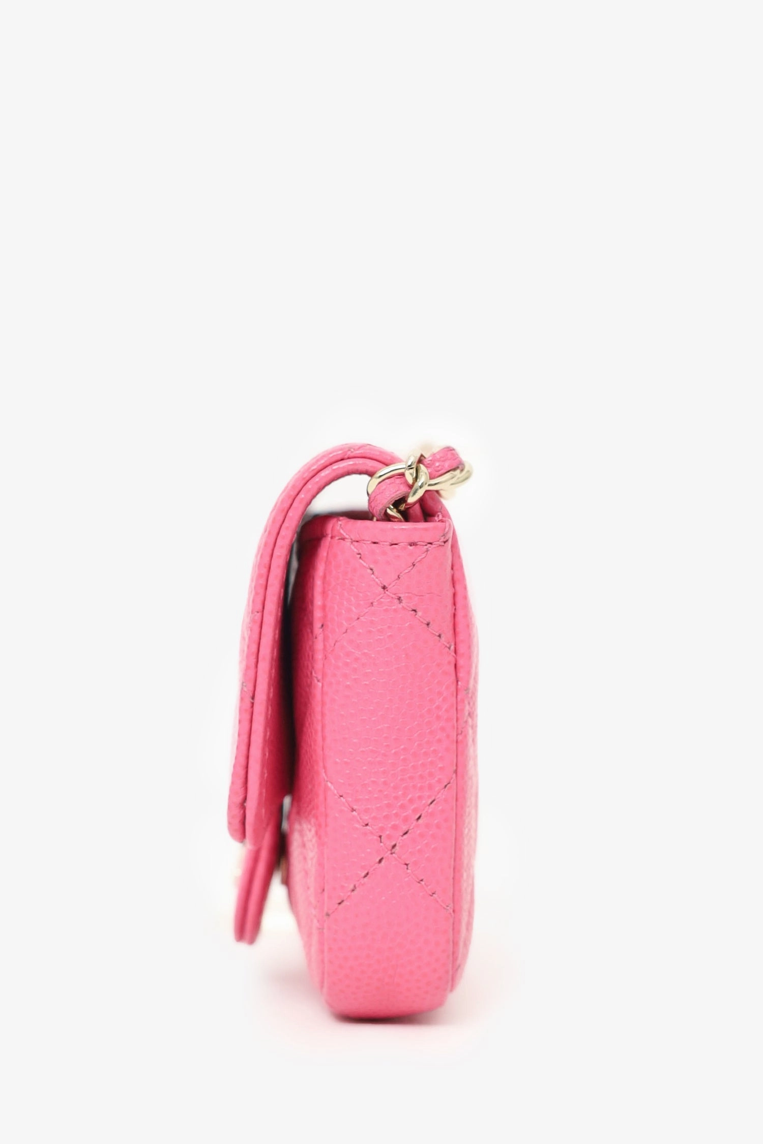Pre-Loved Chanel Chanel 2019/20 Pink Caviar Leather Quilted Classic Flap Belt Bag