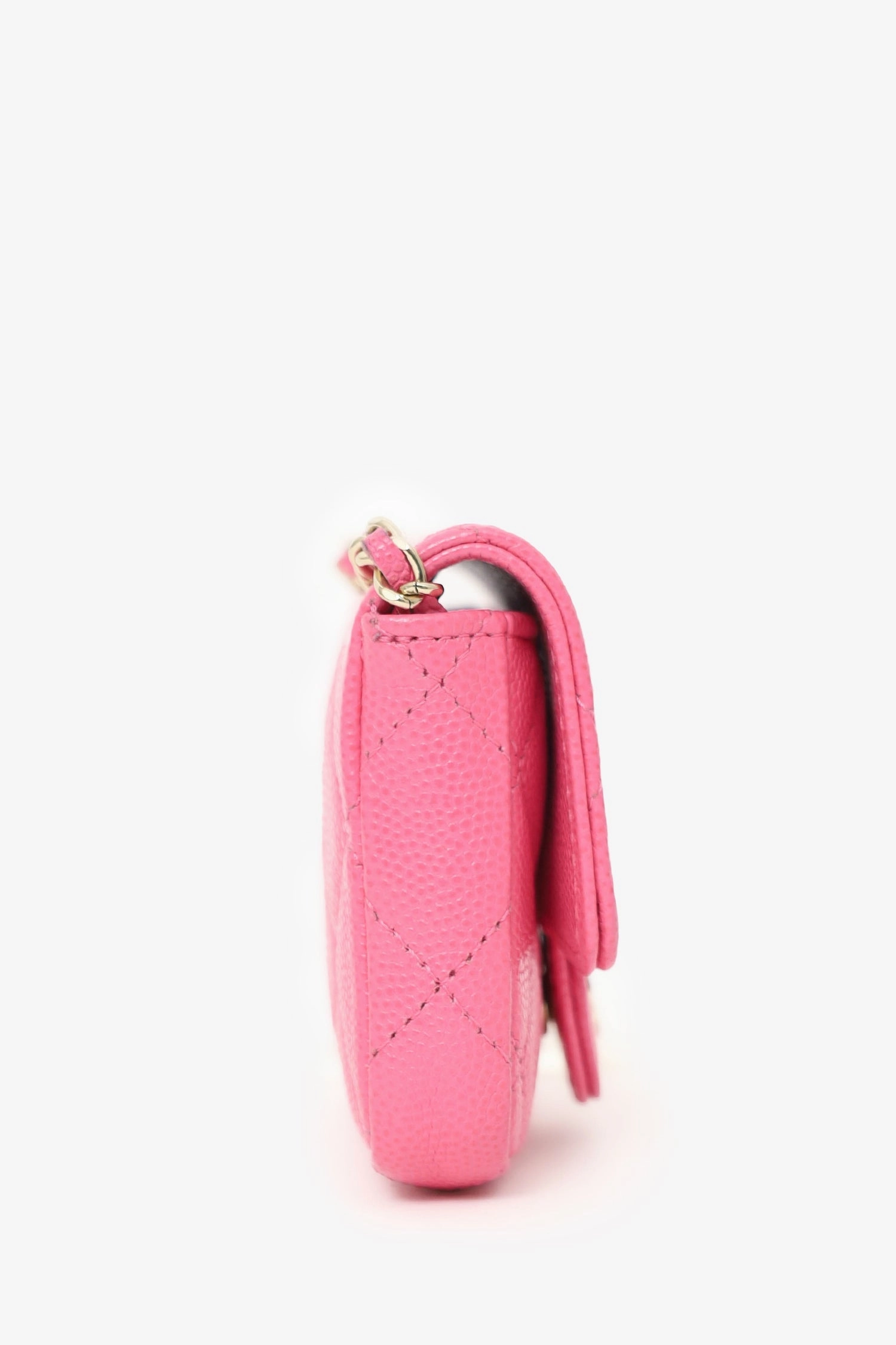 Pre-Loved Chanel Chanel 2019/20 Pink Caviar Leather Quilted Classic Flap Belt Bag