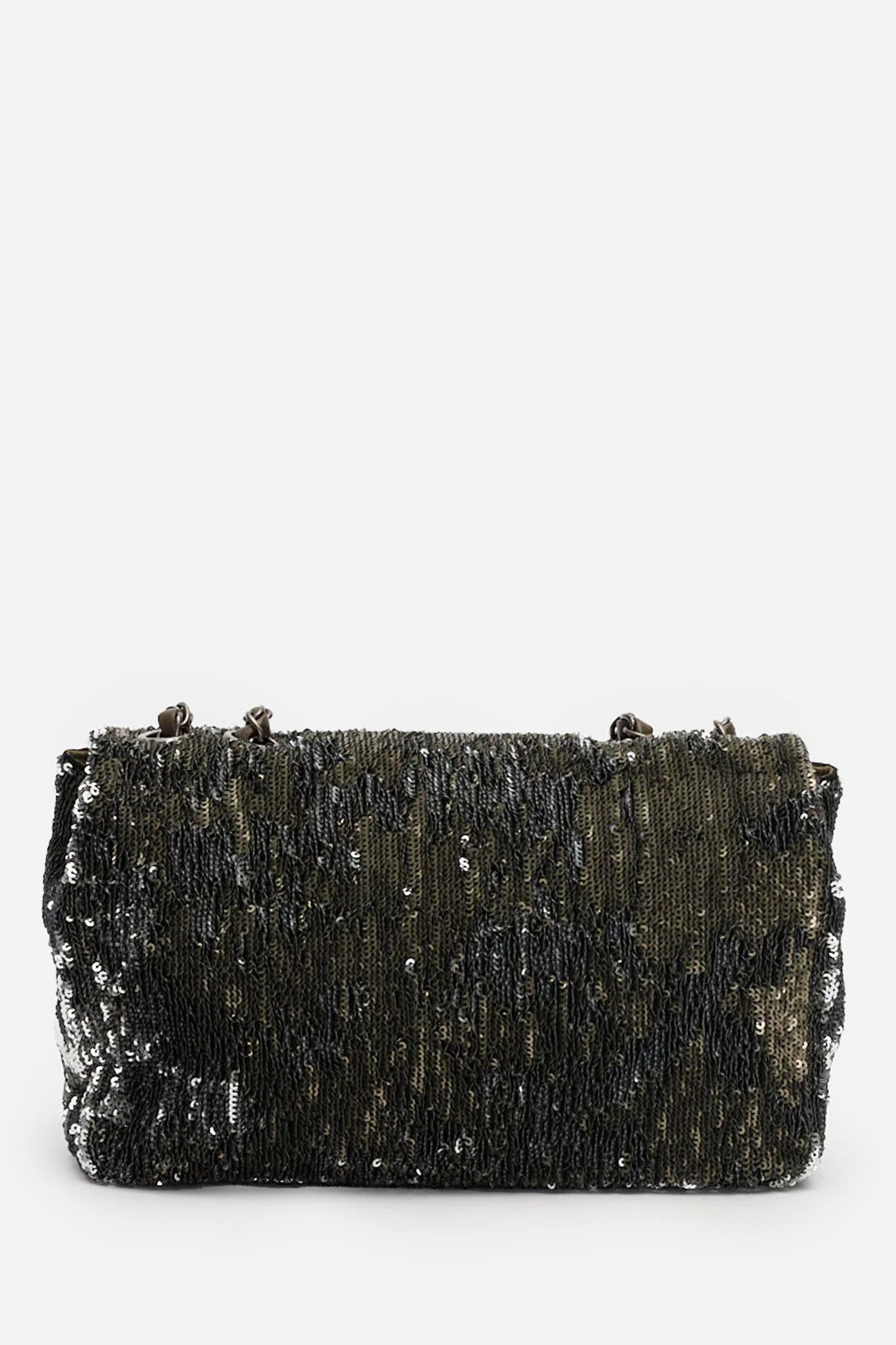 Pre-Loved Chanel Green/Black Sequin Coco Cuba Timeless Classic Single Flap Bag