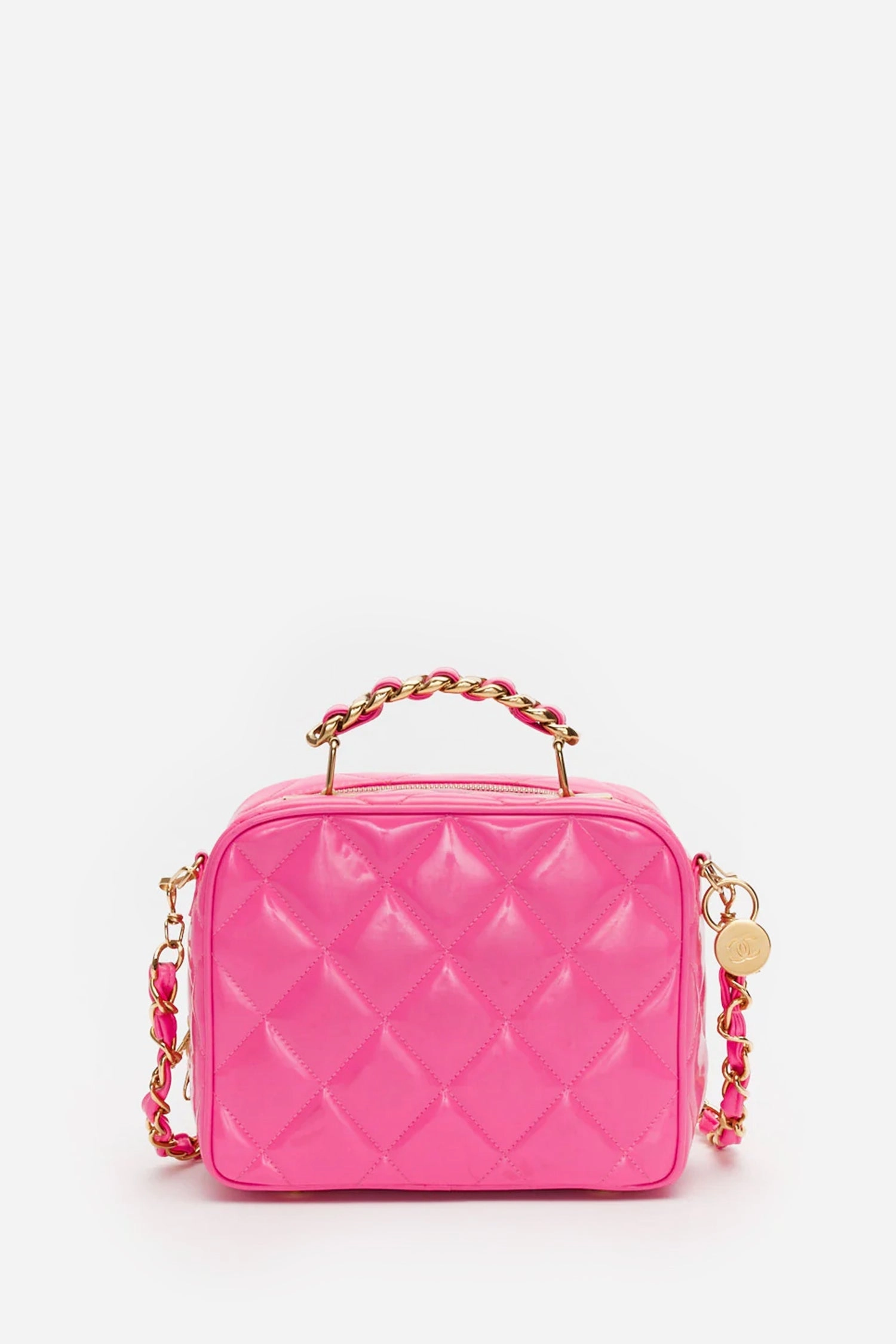 Pre-Loved Chanel Pink Patent Leather Vanity Case
