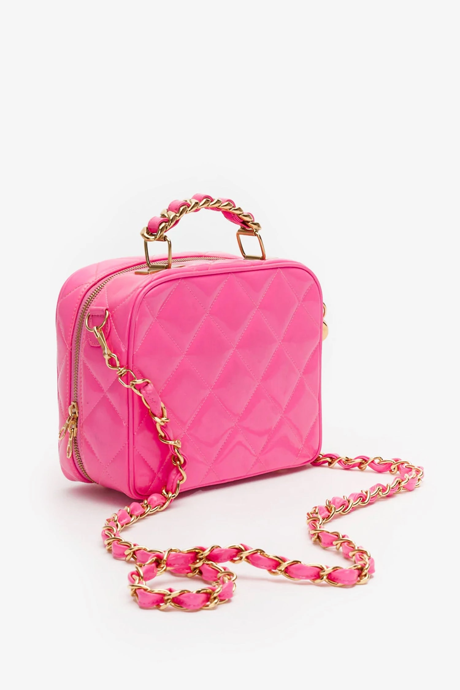 Pre-Loved Chanel Pink Patent Leather Vanity Case