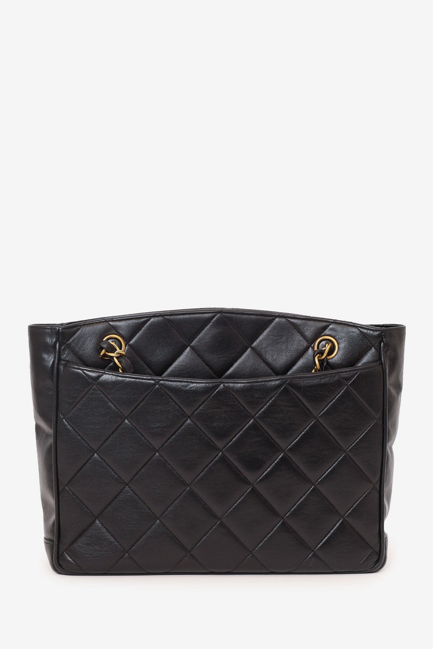 Pre-Loved Chanel Vintage Black Quilted Lambskin CC Tote Bag