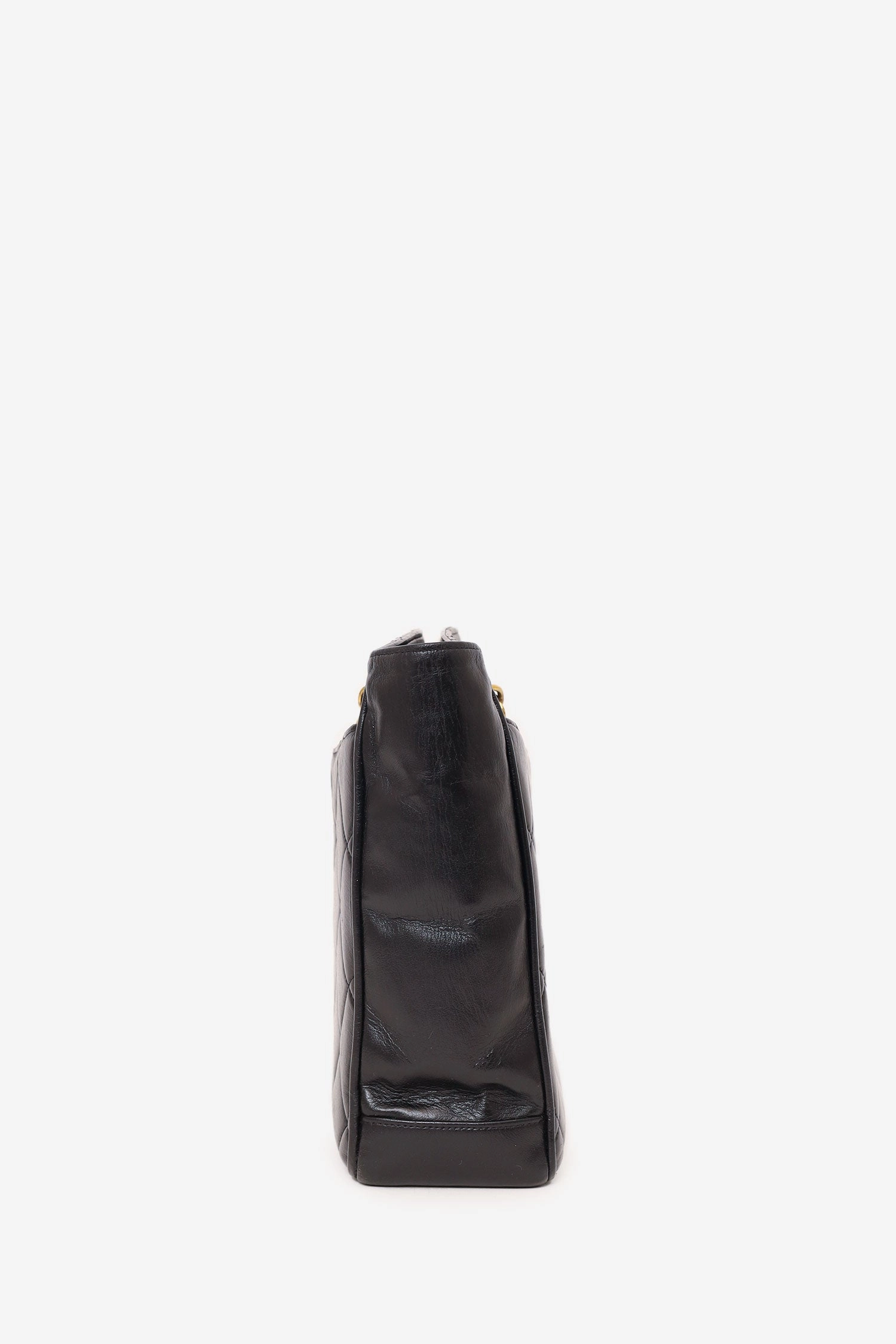 Pre-Loved Chanel Vintage Black Quilted Lambskin CC Tote Bag