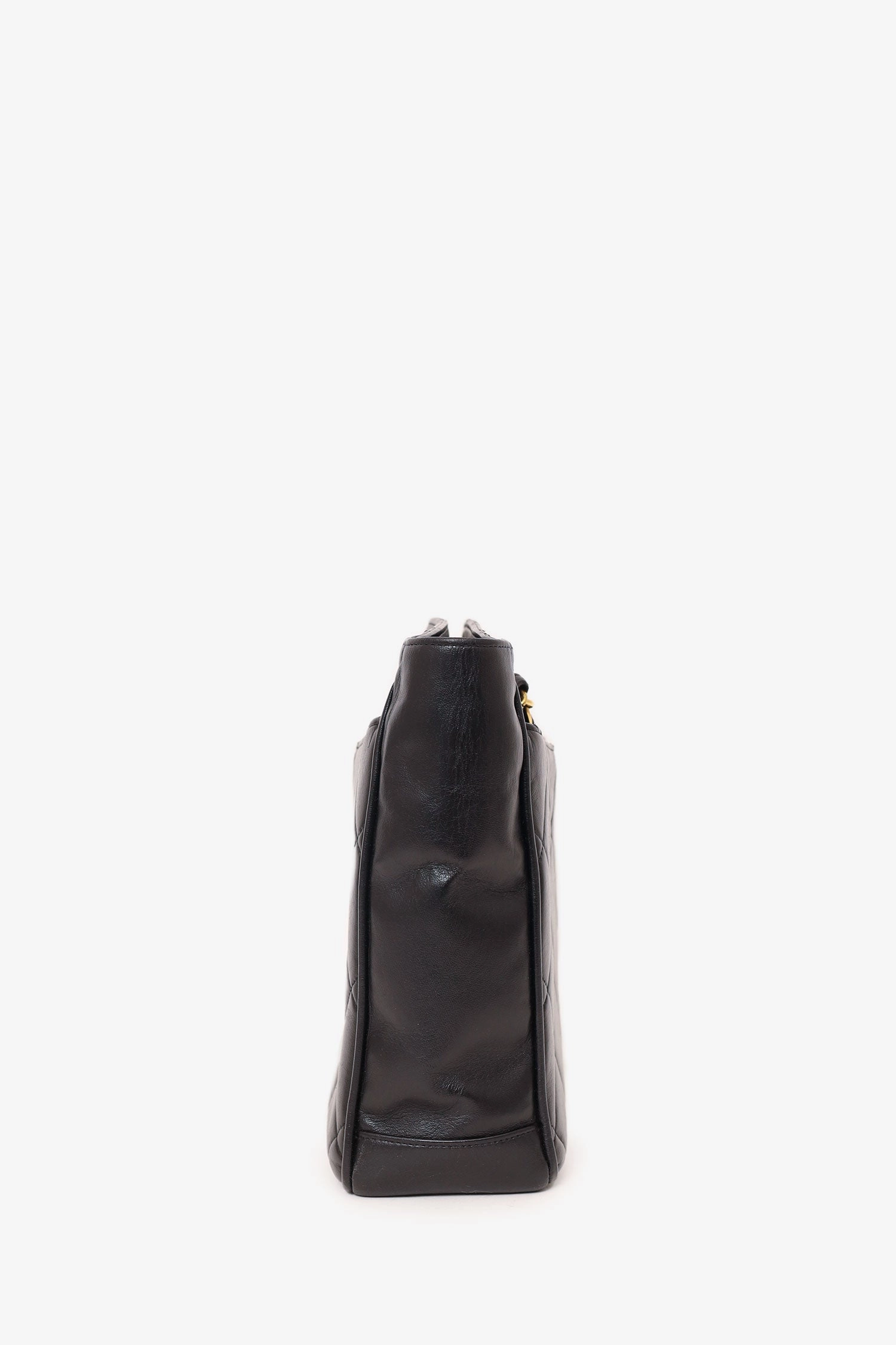 Pre-Loved Chanel Vintage Black Quilted Lambskin CC Tote Bag