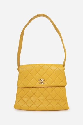 Pre-Loved Chanel Yellow Caviar Leather CC Shoulder Bag