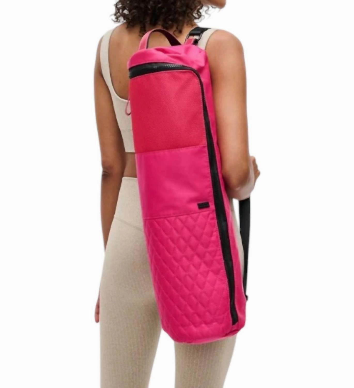 Quilted Yoga Mat Bag In Pink