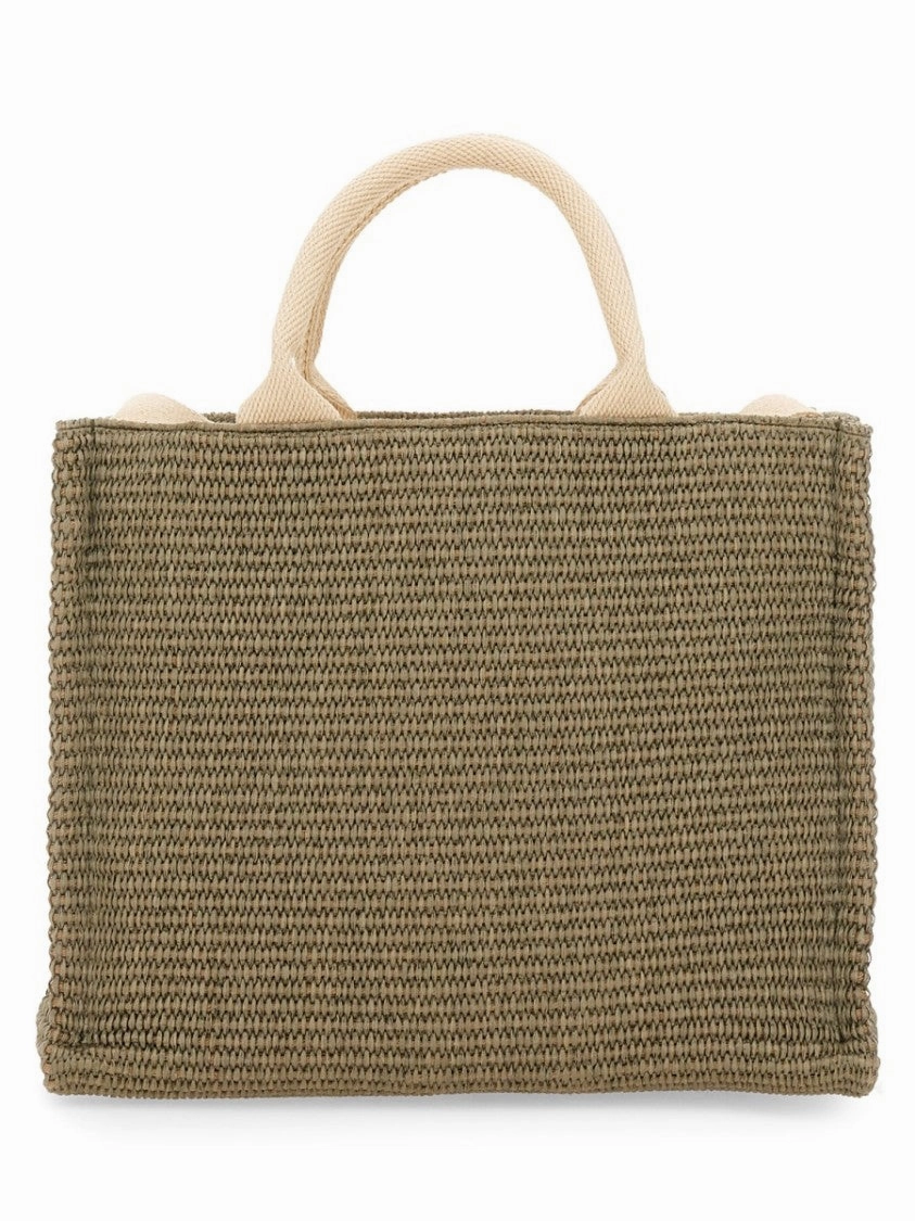 Raffia Effect Fabric Small Tote Bag