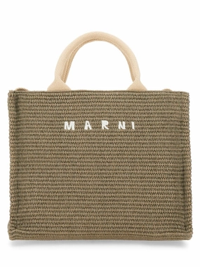 Raffia Effect Fabric Small Tote Bag