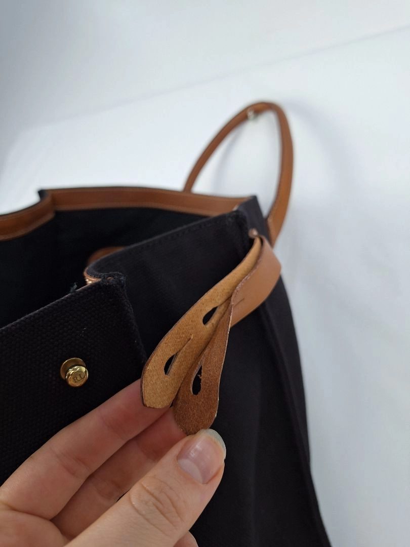 Ralph Lauren Contrast Tan Canvas Day Bag