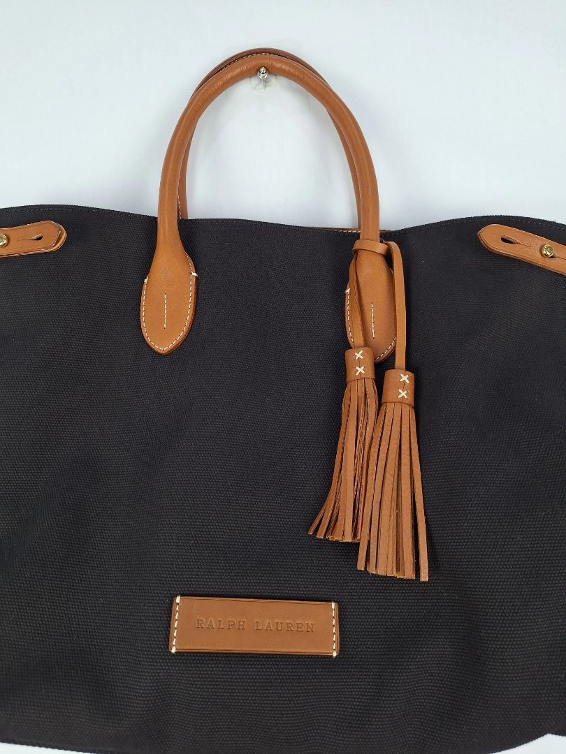 Ralph Lauren Contrast Tan Canvas Day Bag