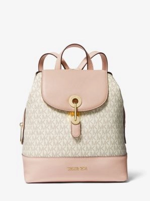 Raven Medium Logo and Pebbled Leather Backpack