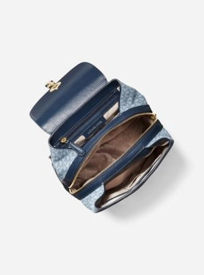Raven Medium Logo and Pebbled Leather Backpack