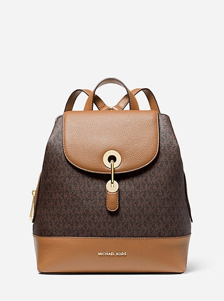 Raven Medium Logo and Pebbled Leather Backpack