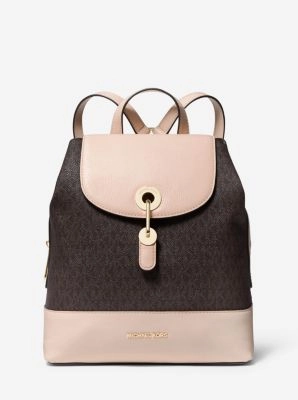 Raven Medium Logo and Pebbled Leather Backpack
