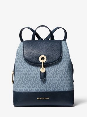 Raven Medium Logo and Pebbled Leather Backpack
