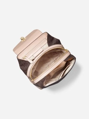Raven Medium Logo and Pebbled Leather Backpack