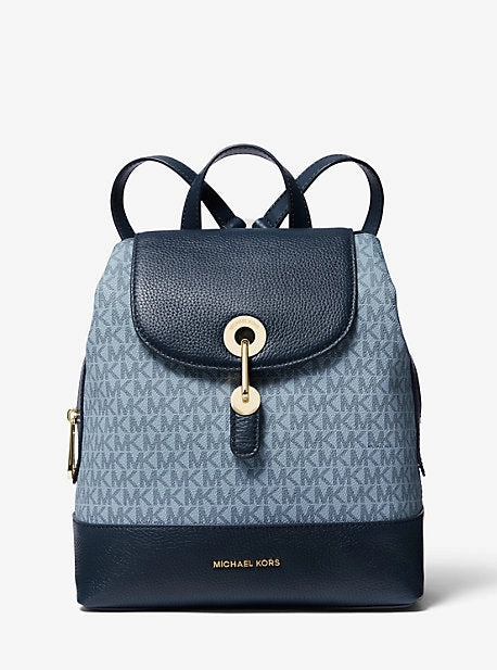 Raven Medium Logo and Pebbled Leather Backpack