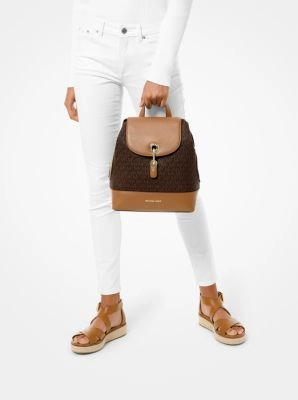 Raven Medium Logo and Pebbled Leather Backpack