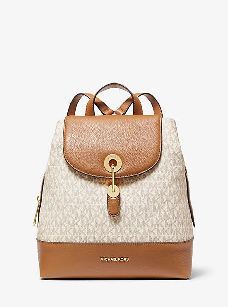 Raven Medium Logo and Pebbled Leather Backpack