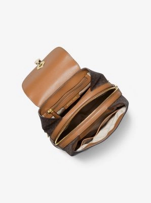 Raven Medium Logo and Pebbled Leather Backpack