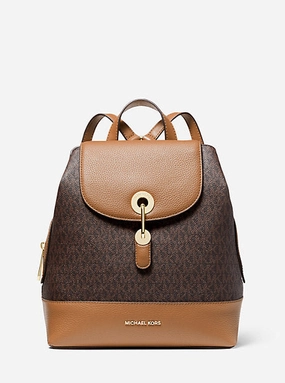 Raven Medium Logo and Pebbled Leather Backpack