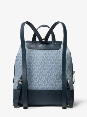 Raven Medium Logo and Pebbled Leather Backpack