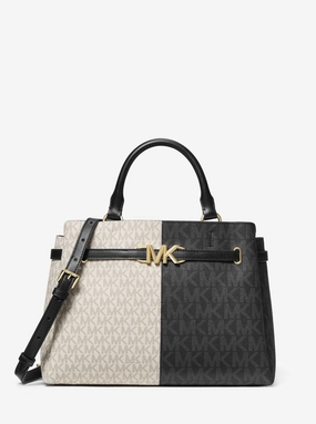 Reed Large Two-Tone Graphic Logo Belted Satchel