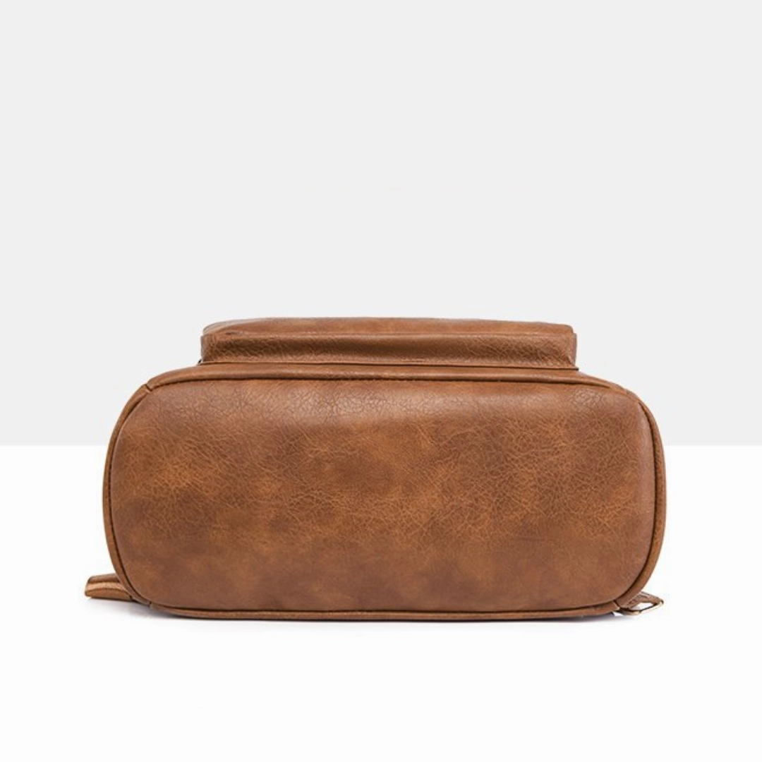 Retro  Soft Leather Multi-Compartment Ladies Backpack