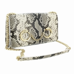 Roberto Cavalli Class BeigeTextured Millie Deluxe Small Clutch for womens