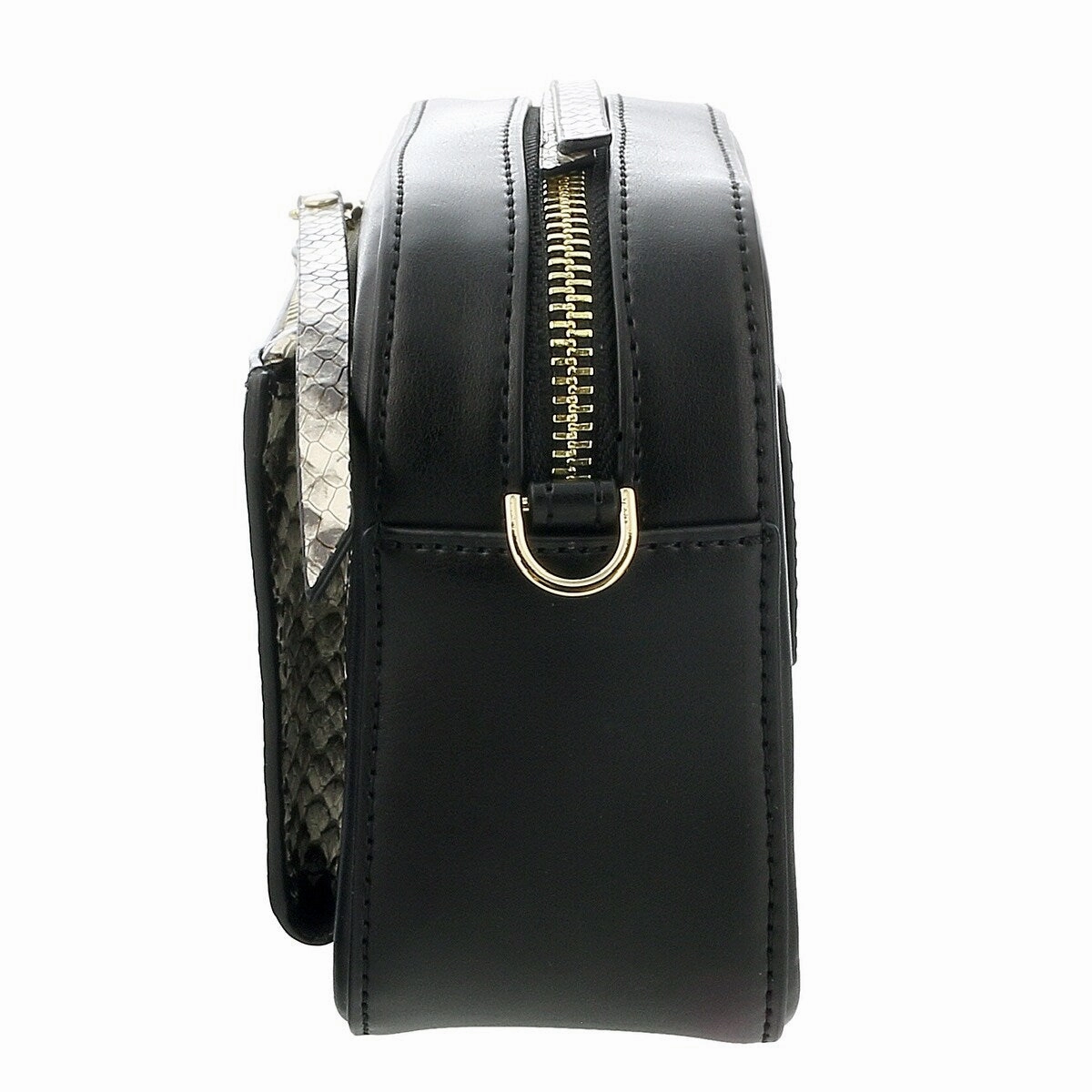 Roberto Cavalli Class Black Snakeskin Textured Susan Small Belt Bag / Shoulder Bag for womens