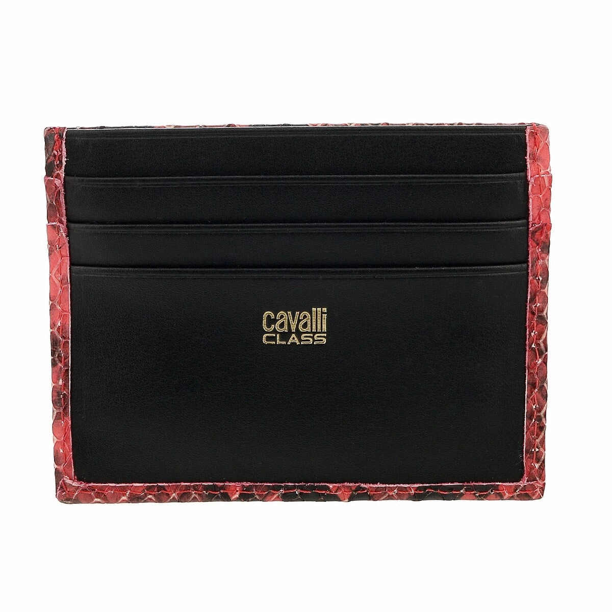 Roberto Cavalli Class Coral Millie Deluxe Snake Textured Credit Card Holder for womens