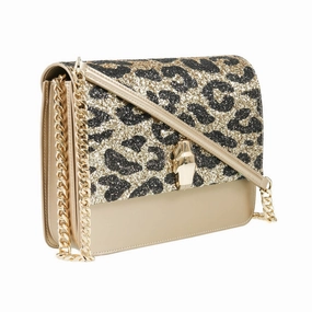 Roberto Cavalli Class GWLPCF D61 Milano Rmx 00 Gold/ Black Large Shoulder Bag for womens