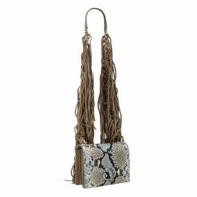 Roberto Cavalli Class GWLPEV T41 Lauren 001 Light Blue/White/Taupe Small Shoulder Bag for womens