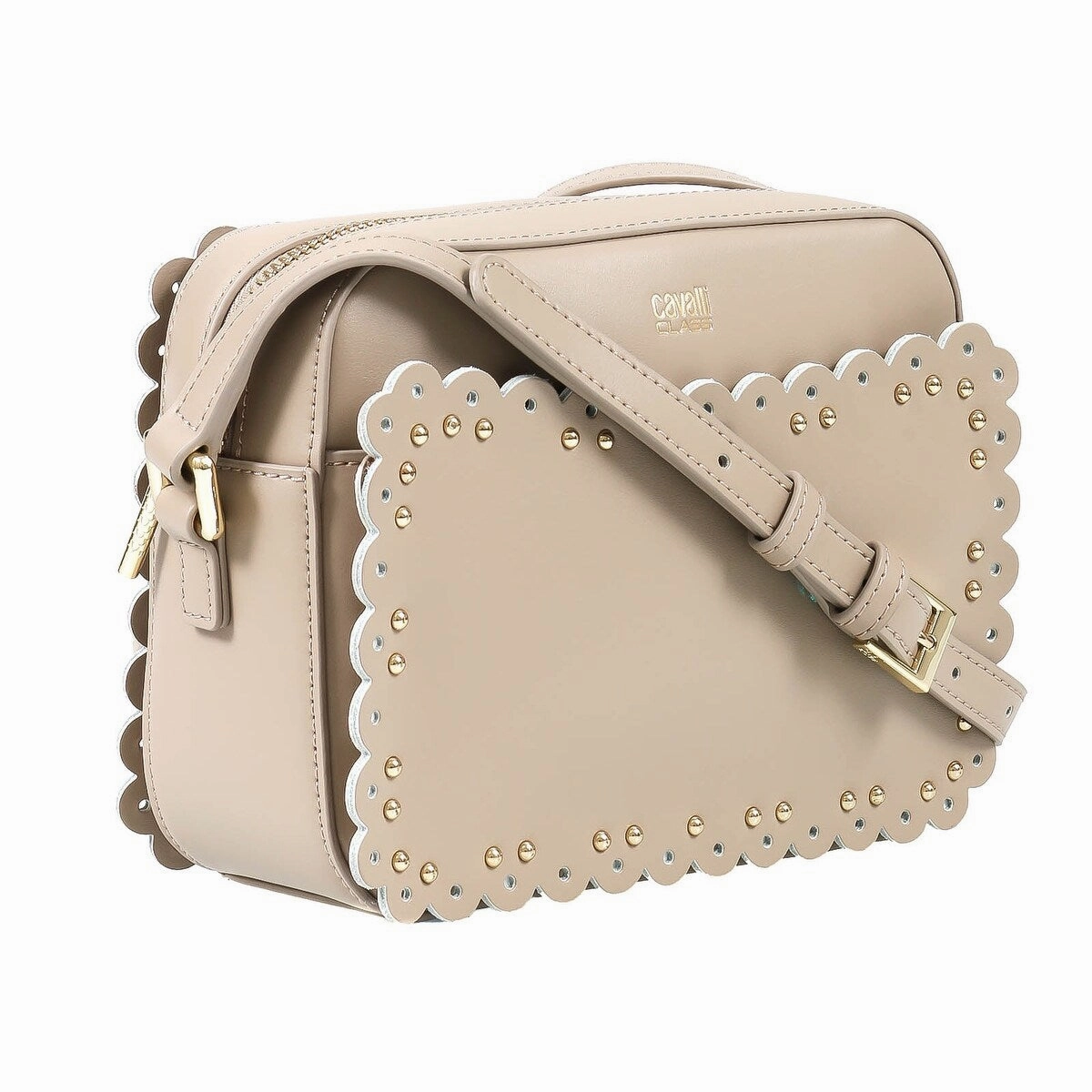 Roberto Cavalli Class GWLPEY 022 Leolace 002 Beige Small Shoulder Bag for womens