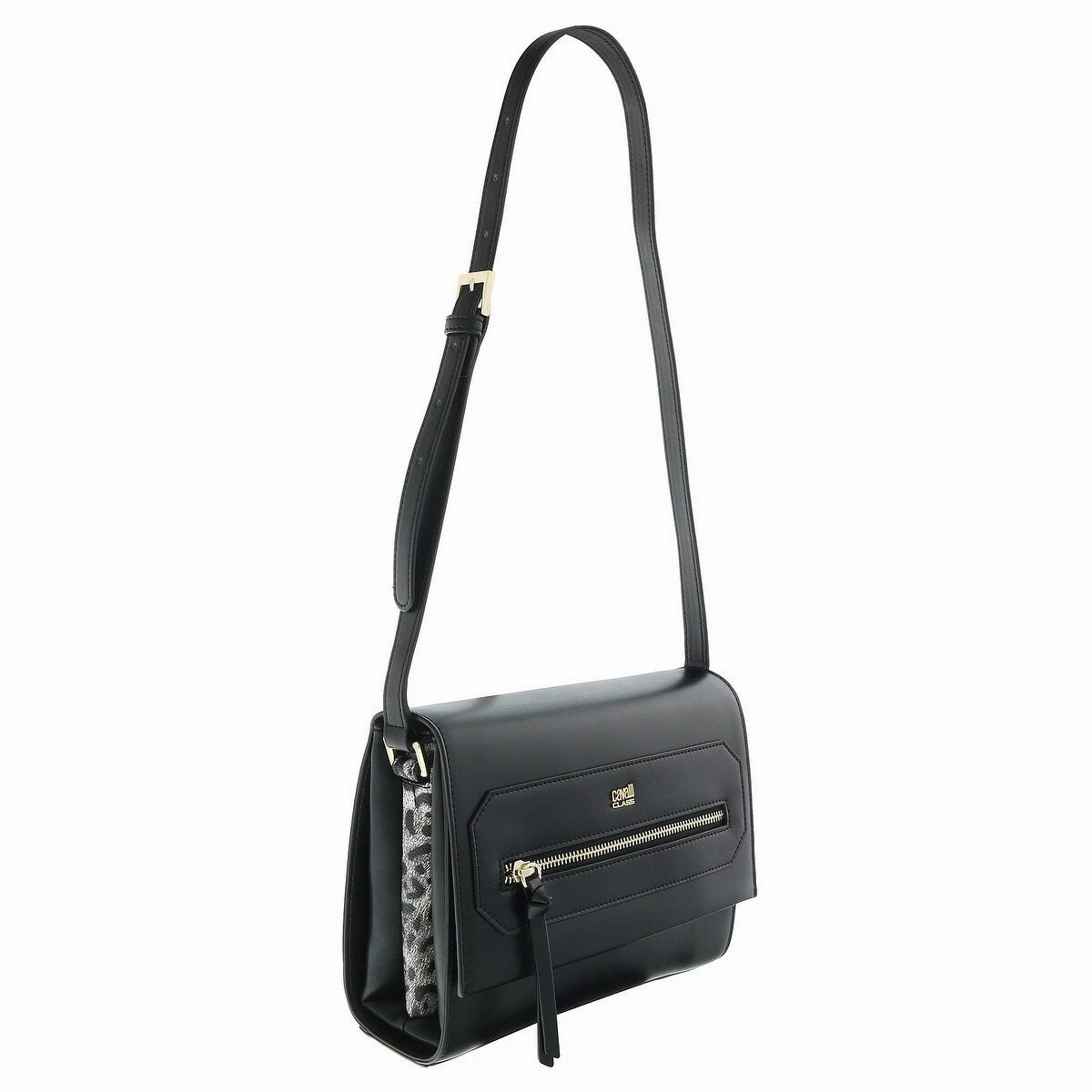 Roberto Cavalli Class Leopride Black Medium Shoulder Bag for womens