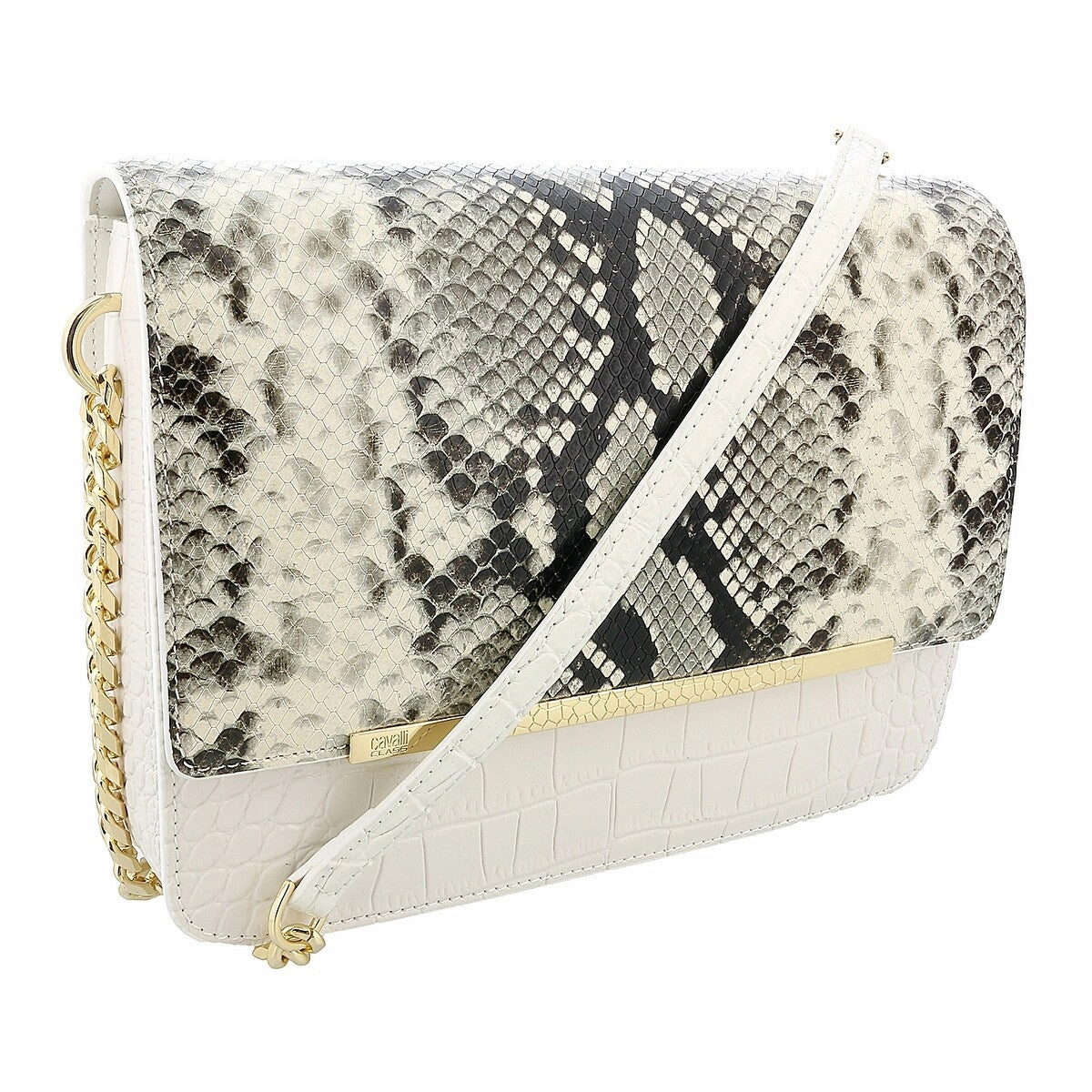 Roberto Cavalli Class White Large Milano Shoulder Bag for womens