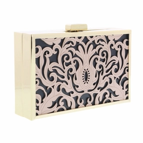 Roberto Cavalli HXLPB3 D96 Nude/Black Box Clutch for womens